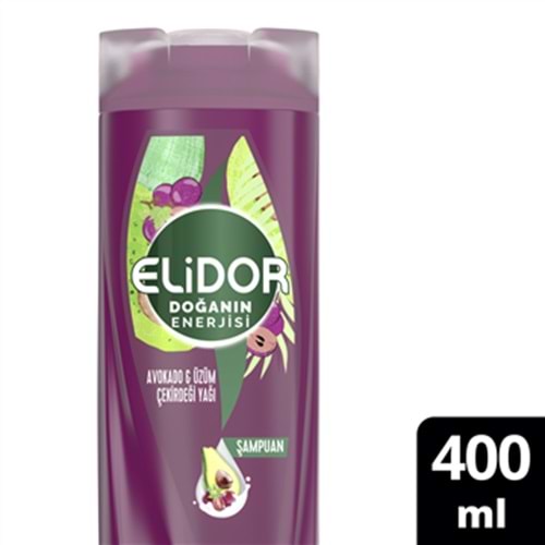 ELİDOR 400ML Doğanın Enerjisi Saç Bakım Şampuanı Avokado Ve Üzüm Çekirdeği Yağı