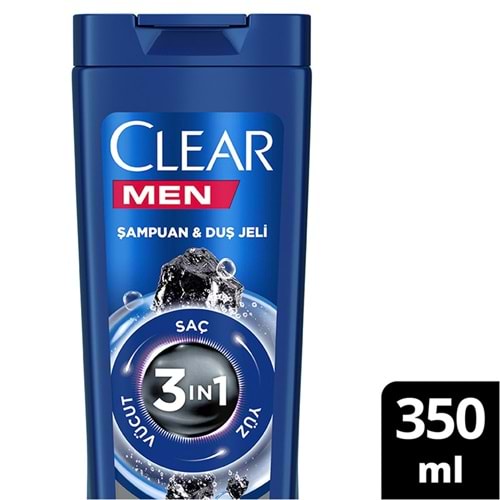 CLEAR MEN 350ML 3/1 ARINDIRICI KÖMÜR ŞAMPUAN