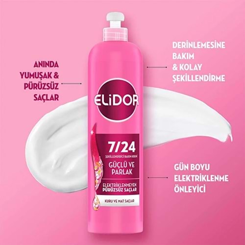 ELİDOR 7/24 ELEKTİRİK ÖNLEYİCİ 240ML SAÇ ŞEKİLLENDİRİCİ.