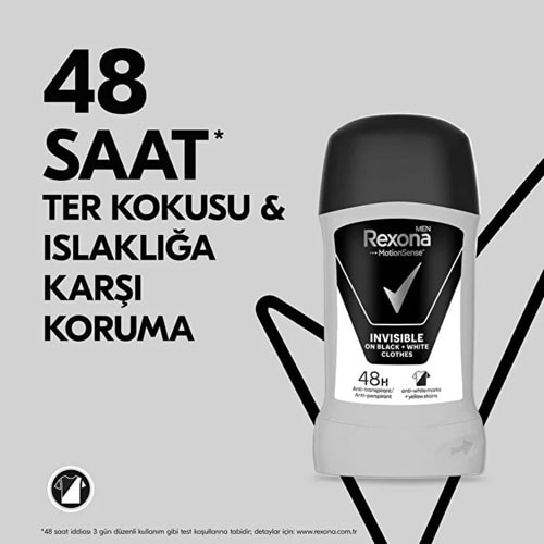 REXONA STİCK ERKEK İNSİBİBLE BLACK WHITE 50 ML