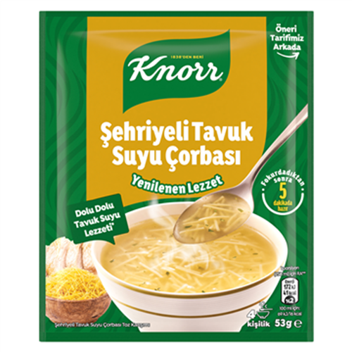 KNORR ŞEHRİYELİ TAVUKLU DOMATES ÇORBASI 67 GR.