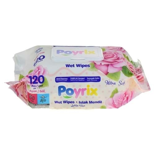 POYRİX ISLAK HAVLU 120 Lİ GÜL