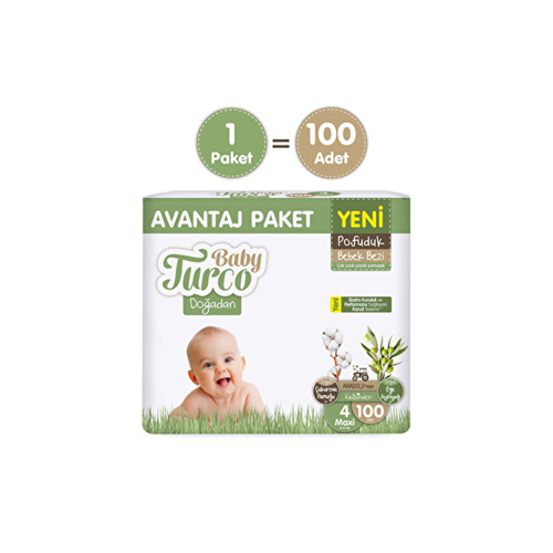 BABY TURCO AVANTAJ PAKET NO:4 MAXİ 100 LÜ BEBEK BEZİ