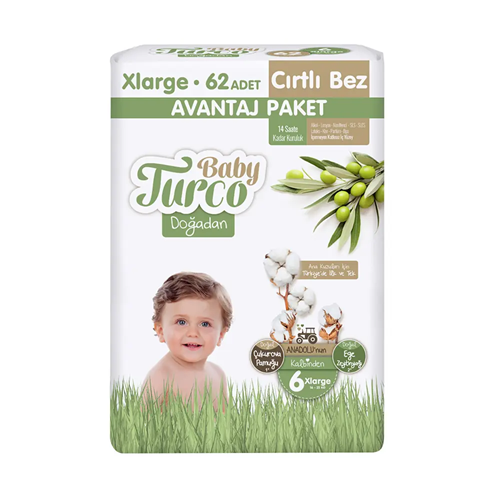 BABY TURCO AVANTAJ PAKET NO:6 X LARGE 62 Lİ BEBEK BEZİ