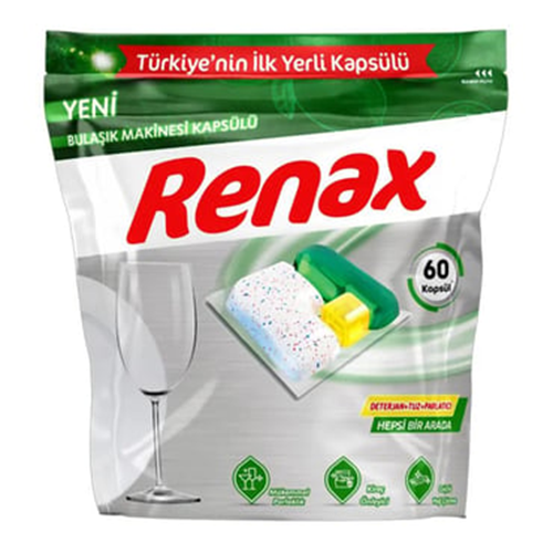 RENAX BULAŞIK MAKİNA DETERJANI 60 LI KAPSÜL HEPSİ 1 ARADA