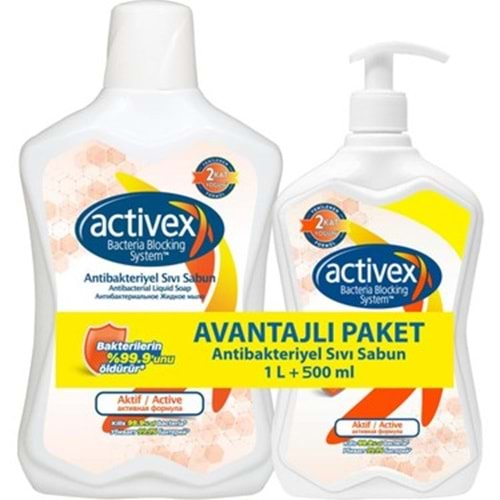 ACTİVEX SIVI SABUN AKTİF 1000+500ML POMPALI