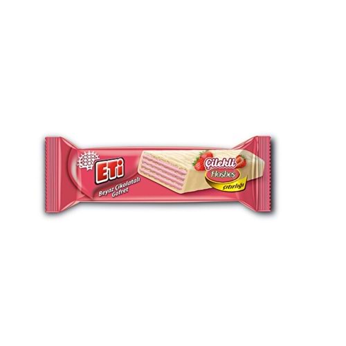 ETİ BEYAZ ÇİKOLATALI GOFRET ÇİLEKLİ 29 GR