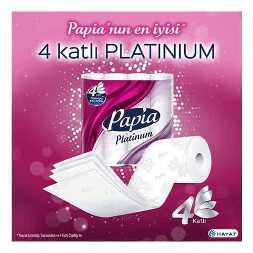 PAPİA TUVALET KAĞIDI PLATİNİUM 32 Lİ 4 KATLI