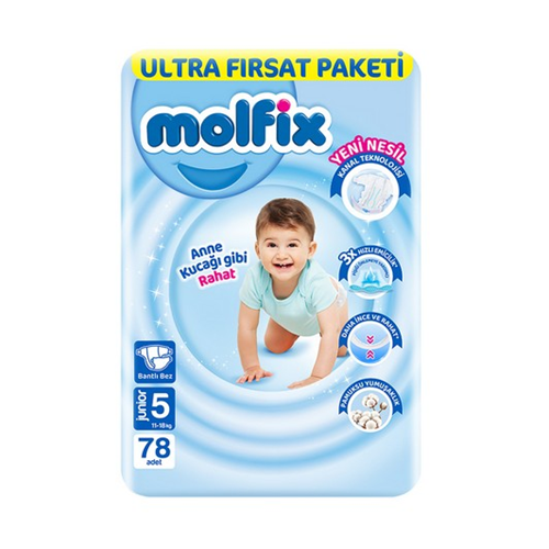 MOLFİX ULTRA FIRSAT NO:5 JUNİOR 78 Lİ ÇOCUK BEZİ