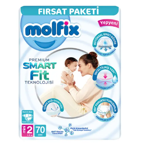 MOLFİX PREMİUM FIRSAT ÇOCUK BEZİ NO:2 YENİ DOĞAN 70 Lİ