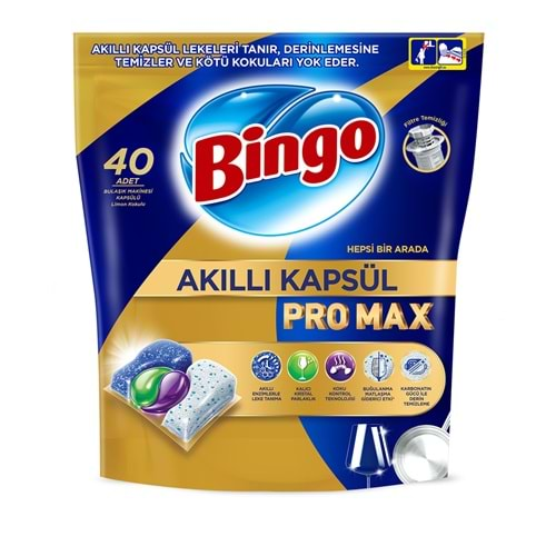 BİNGO BULAŞIK MAKİNA KAPSÜLÜ PRO MAX 40 LI