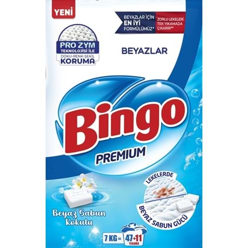 BİNGO PREMİUM MATİK BEYAZLAR 7 KG