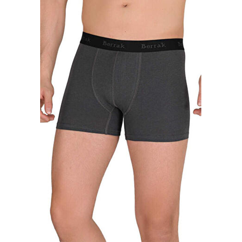Berrak Erkek Boxer Modal Düz Likralı Füme XXL BERRAK4476