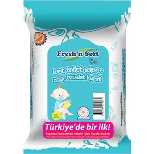 FRESH SOFT ISLAK TUVALET MENDİLİ 60 LI ÇOCUKLAR