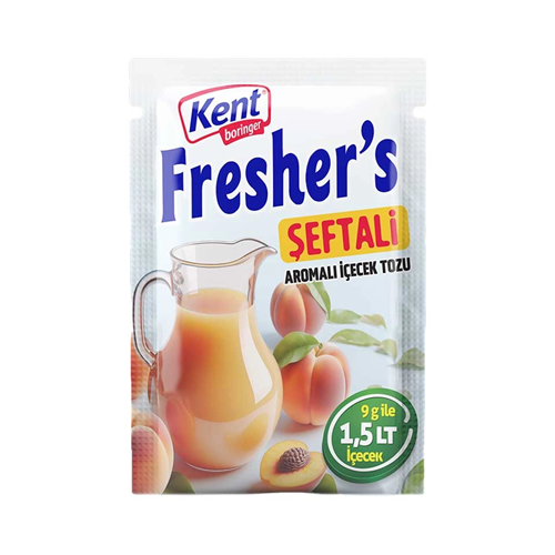 KENT FRESHER ŞEFTALİ AROMALI TOZ İÇECEK 9 GR