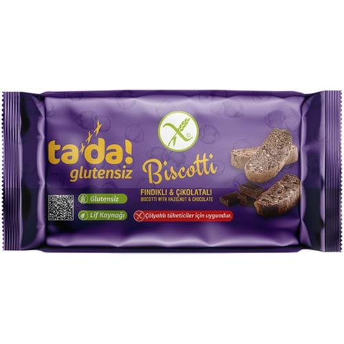 TADA GLUTENSİZ BİSCOTTİ FINDIKLI ÇİKOLATALI 110 GR