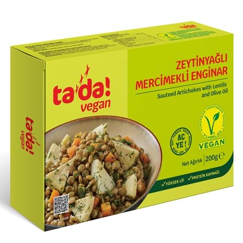 TADA ZEYTİNYAĞLI MERCİMEKLİ ENGİNAR 200 GR VEGAN