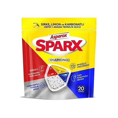 ASPEROX SPARX DIAMOND BULAŞIK MAKİNA DETERJANI 20 Lİ