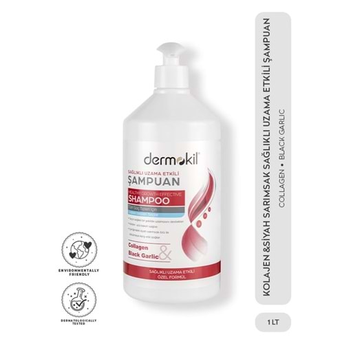 Dermokil Kolajen &Siyah Sarımsak Sağlıklı Uzama Etkili Şampuan 1L YENİ