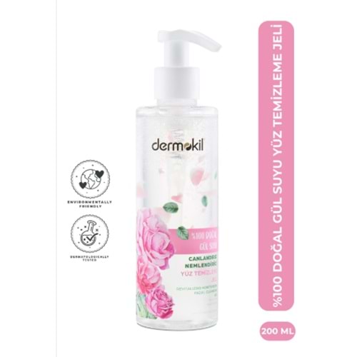 DERMOKİL 150 ML %100 DOGAL GULSUYU CIFT FAZLI MAKYAJ TEMIZLEYICI