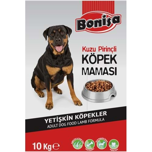 BONİSA KÖPEK MAMASI 10 KG YETİŞKİN KUZU PİRİNÇ