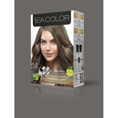 SEA COLOR SET BOYA 8.00 YOĞUN AÇIK KUMRAL SAÇ BOYASI