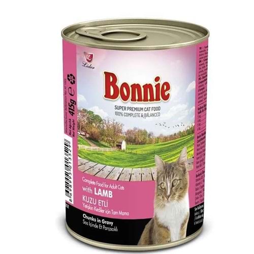 BONNİE 400GR TENEKE KEDİ MAMASI KUZU ETLİ