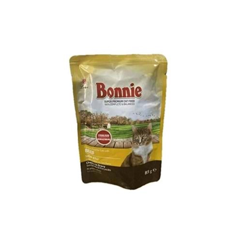 BONNİE 85gr ISLAK KEDİ MAMASI SIĞIR ETLİ KISIRLAŞTIRILMIŞ