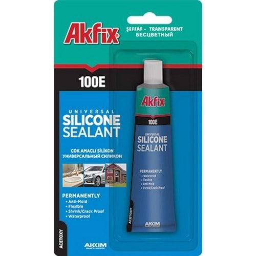 AKFİX 100E TÜP SİLİKON ŞEFFAF 50ML