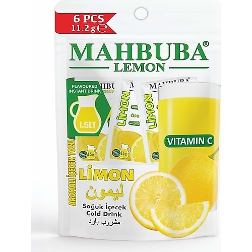 MAHBUBA LİMON AROMALI İÇECEK TOZU 11,2GR* 6LI PAKET