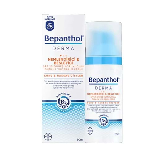 Bepanthol Derma Nemlendirici ve Besleyici SPF 25 Yüz Bakım Kremi 50 m
