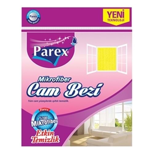 PAREX MİKROFİBER CAM BEZİ + TEMİZLİK BEZİ