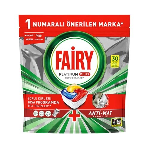 FAİRY PLATINUM PLUS 30 LÜ bulaşık makine kapsülü