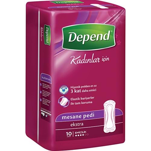 DEPEND MESANE PEDİ KADIN EXTRA 10 LU
