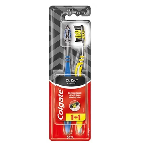 Colgate DİŞ FIRÇASI Zigzag Charcoal 1+1 Diş Fırçası Orta