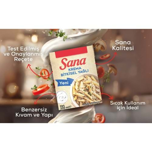SANA KREMA BİTKİSEL YAĞLI 200 ML