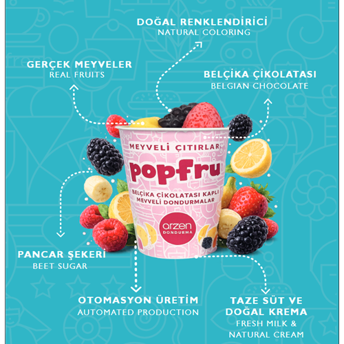 ARZEN POPFRU MİNİ MEYVELİ DONDURMALAR 120 GR