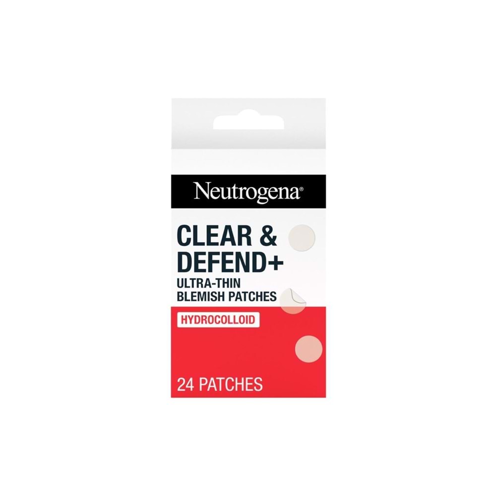 NEUTROGENA Clear and Defend Ultra Thin Blemish Patches 24'lü Hidrokolloid Bant