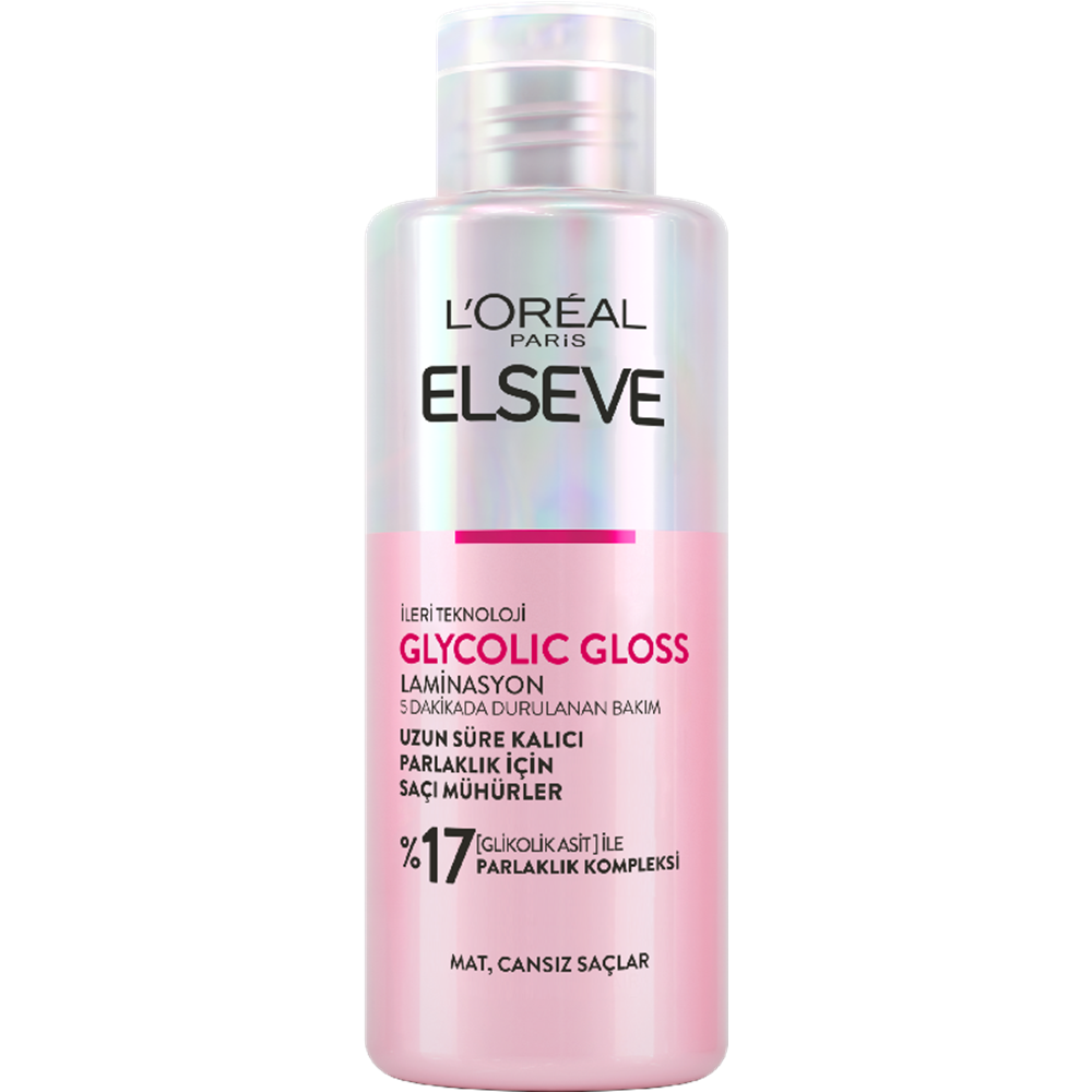 Elseve Glycolic Gloss Parlaklığı Saça Mühürleyen Laminasyon 5 Dakikada Durulanan Bakım 200ml