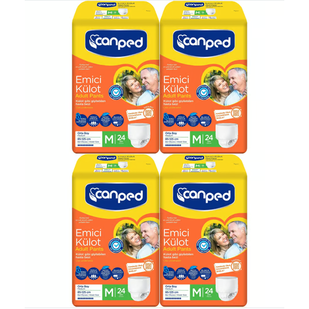Canped M 4x24 Adet Emici Külot Yetişkin Hasta Bezi
