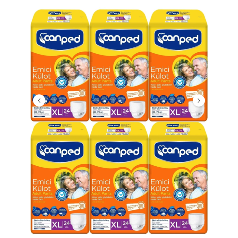 Canped Ekstra Büyük 144 Adet 130-170 cm Emici Külot Bez