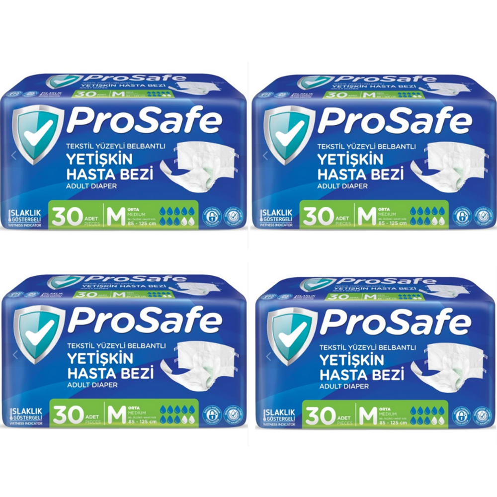 Prosafe 30'lu 4 Paket Belbantlı Medium Hasta Bezi