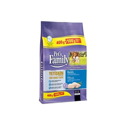 PETS FAMİLY KEDİ MAMASI BALIKLI 500 GR