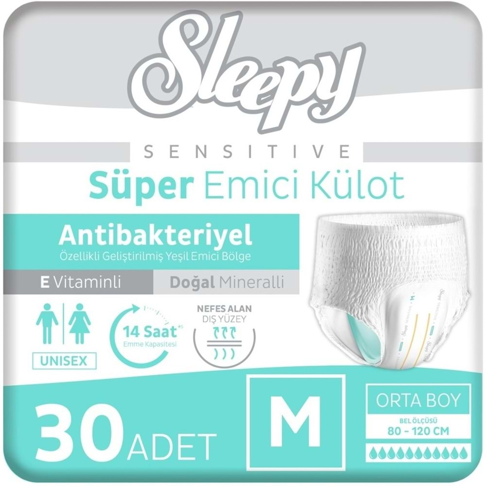 Sleepy Sensitive Antibakteriyel Emici Külot Medium 30 Lu