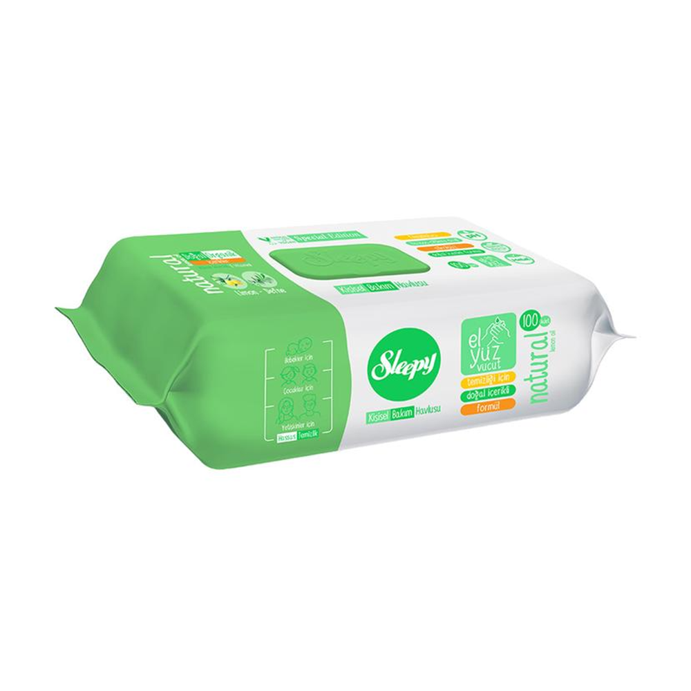 Sleepy Kişisel Bakım Havlusu Natural 100 lü
