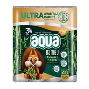 AQUA TUVALET KAĞIDI 40LI BAMBU 3 KATLI