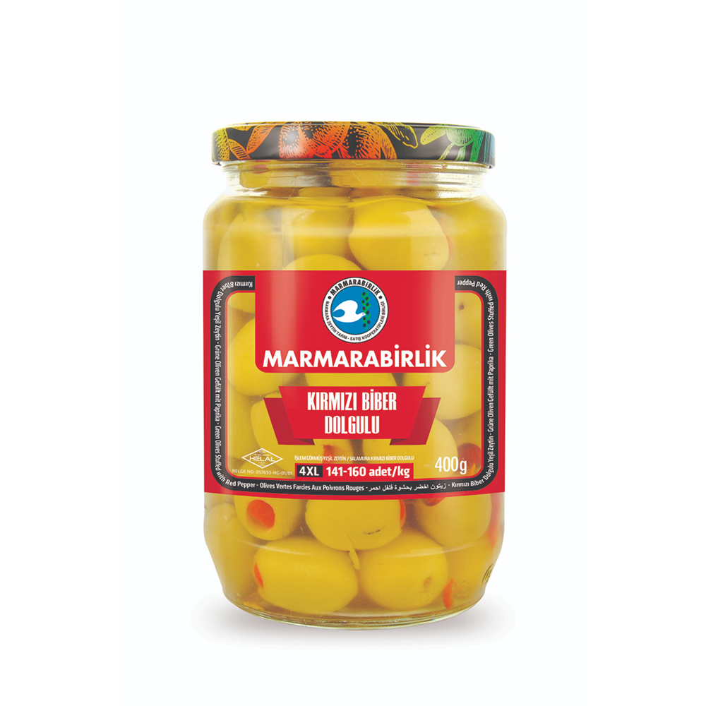 Marmara Birlik Yeşil Zeytin BİBER DOLGULU 400 GR