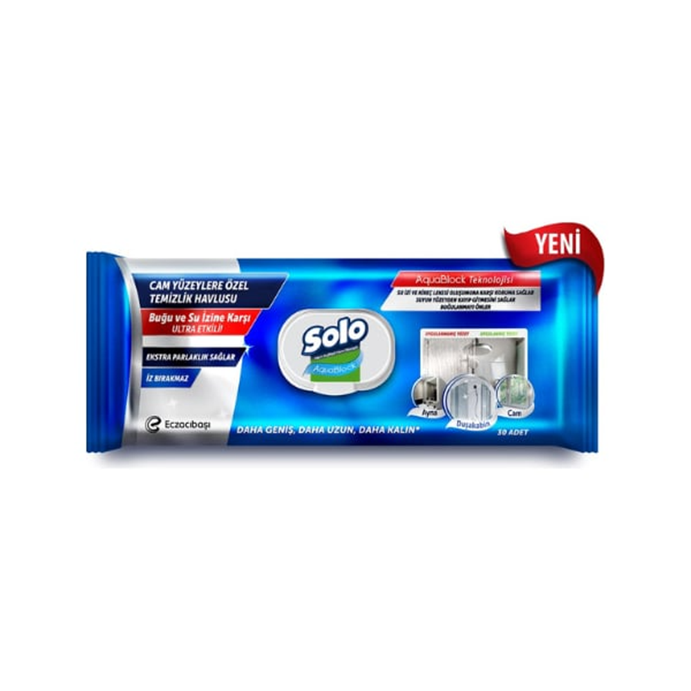 Solo Yüzey Temizlik Havlusu Aquablock 30'lu (Cam,Duşakabin,Ayna)