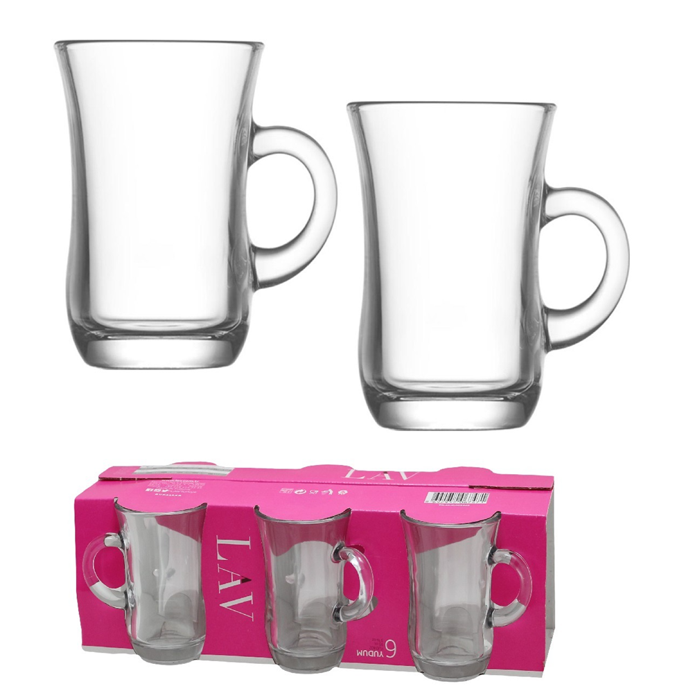 LAV YUD402E 6 LI KULPLU ÇAY BARDAĞI