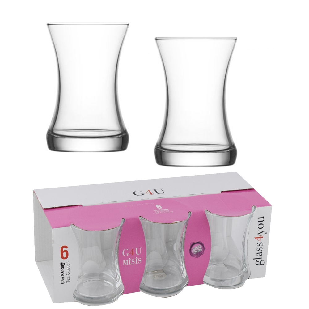 42461 G4U 6 LI PEMBE MİSİS ÇAY BARDAĞI